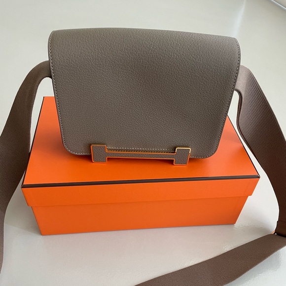 ❌ SOLD New HERMES Chevre Mysore Geta Beige De Weimar Messanger Bag - Picture 5 of 8